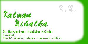 kalman mihalka business card