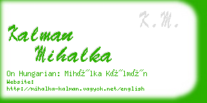 kalman mihalka business card